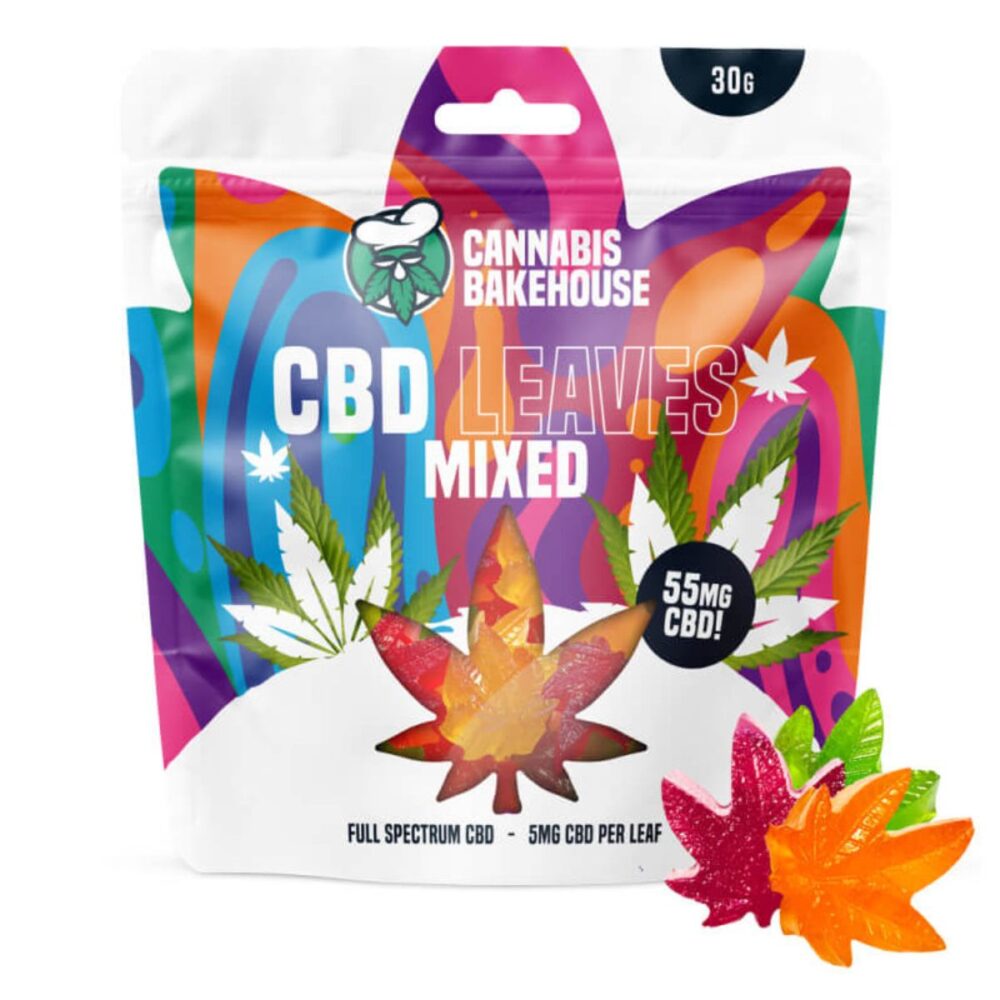 Gomas CBD em Forma de Folha Cannabis Bakehouse Mixed – 55 mg