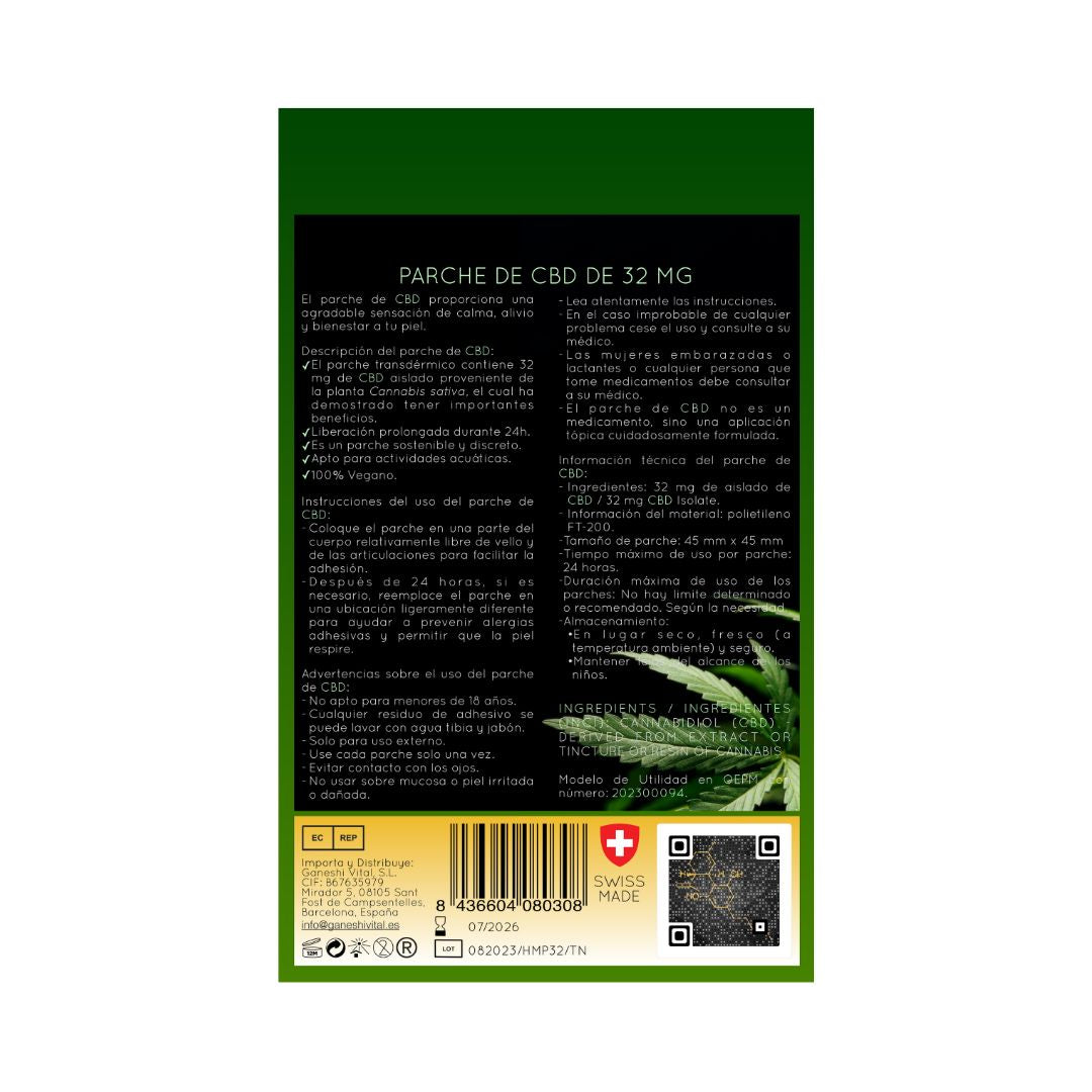 Adesivos Transdérmicos CBD 32mg - 2 Unidades