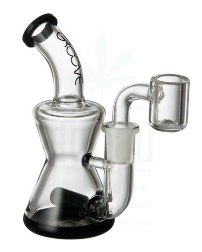 Rig de vidro redondo, Transparente e Preto