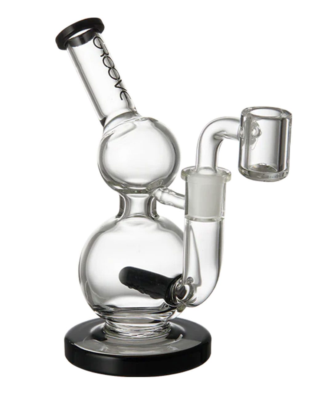 Rig de vidro redondo, Transparente e Preto