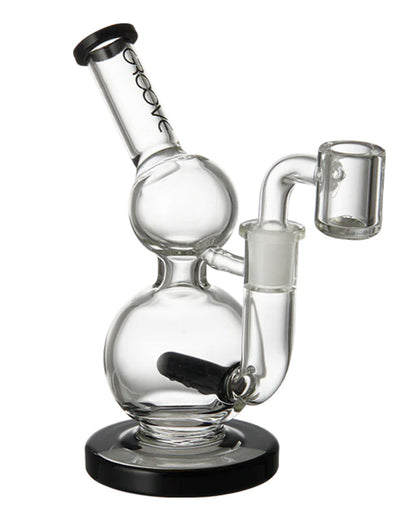 Rig de vidro redondo, Transparente e Preto