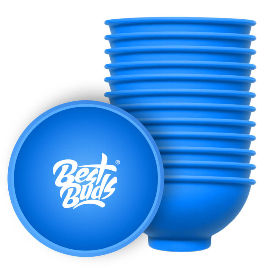 Best Buds Silicone Mixing Bowl 7 cm Azul com Logótipo Branco