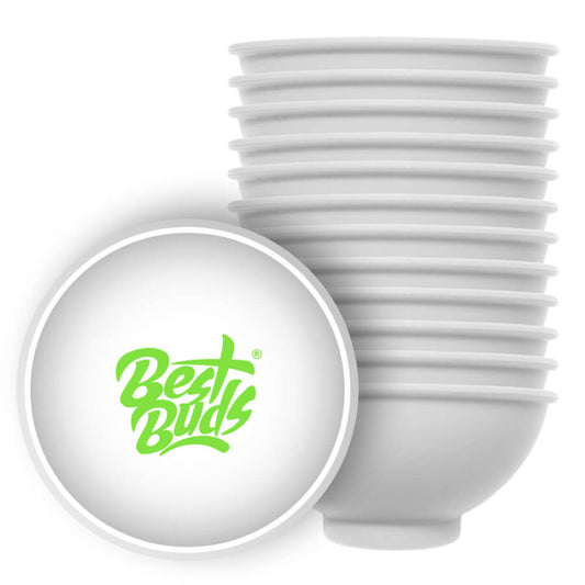 Best Buds Silicone Mixing Bowl 7 cm Branco com Logótipo Verde