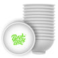 Best Buds Silicone Mixing Bowl 7 cm Branco com Logótipo Verde